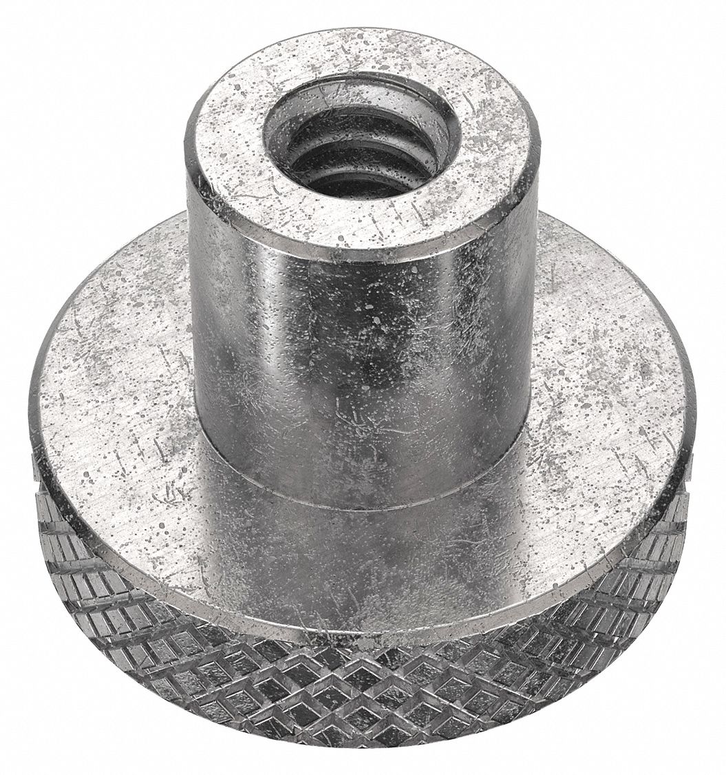 THUMB NUT, #6-32 THREAD SIZE, 18-8 STAINLESS STEEL, PLAIN FINISH, ROUND, ⅛ IN HEAD H, 5 PK