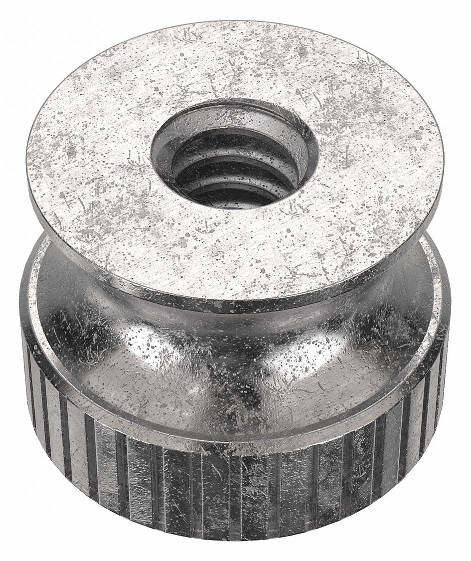 THUMB NUT, #6-32 THREAD, 18-8 STAINLESS STEEL, PLAIN FINISH, ROUND, ⅛ IN HEAD H, 18-8, 5 PK