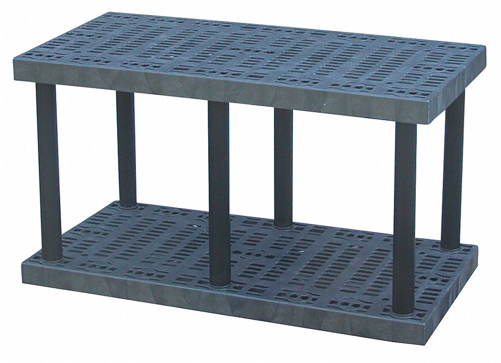 STRUCTURAL PLASTICS Plastic Shelving: 48 in x 24 in, 27 in Overall Ht ...