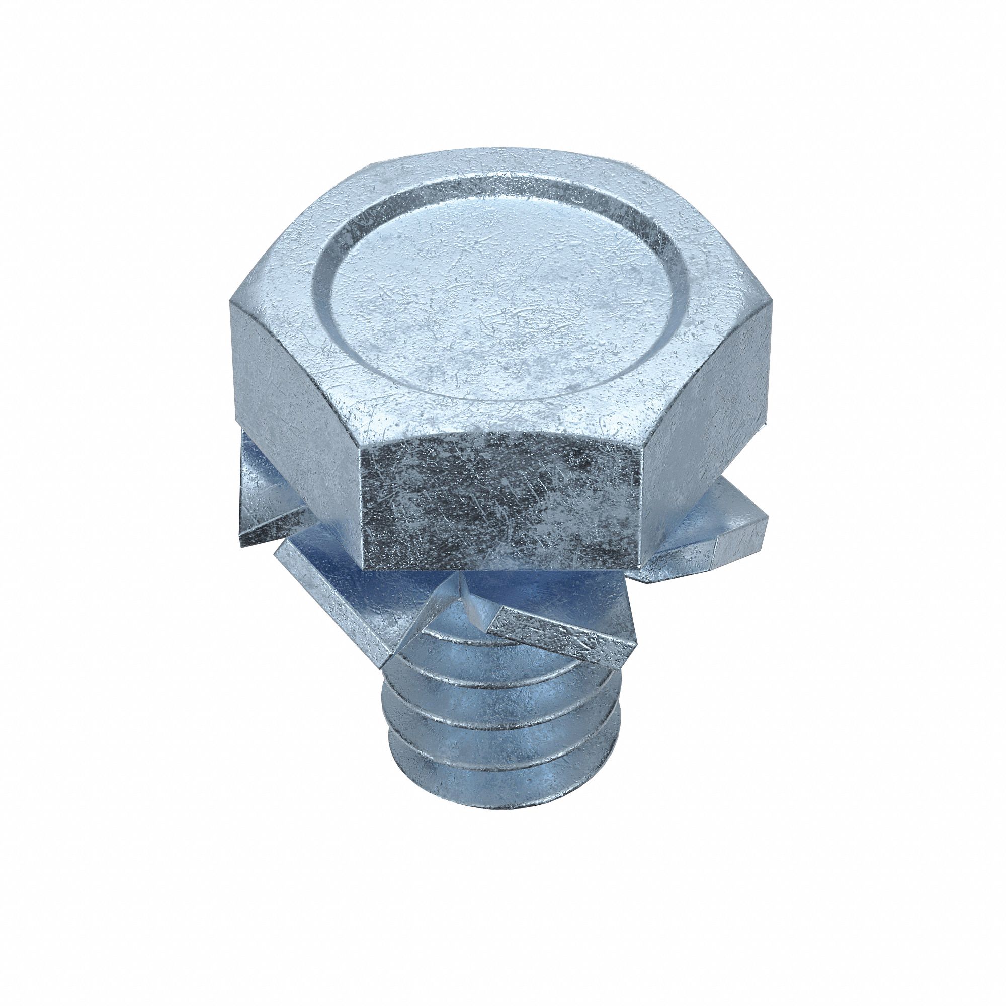 SEMS Screw: External Tooth, #6-32 Thread Size, 1/4 in Lg, Steel, Zinc-Plated, Hex, 100 PK