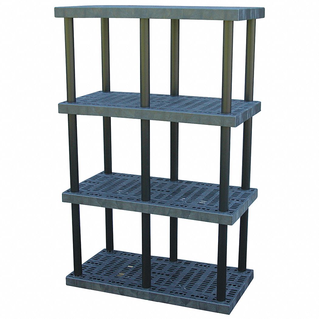 STRUCTURAL PLASTICS Plastic Shelving: 48 in x 24 in, 75 in Overall Ht