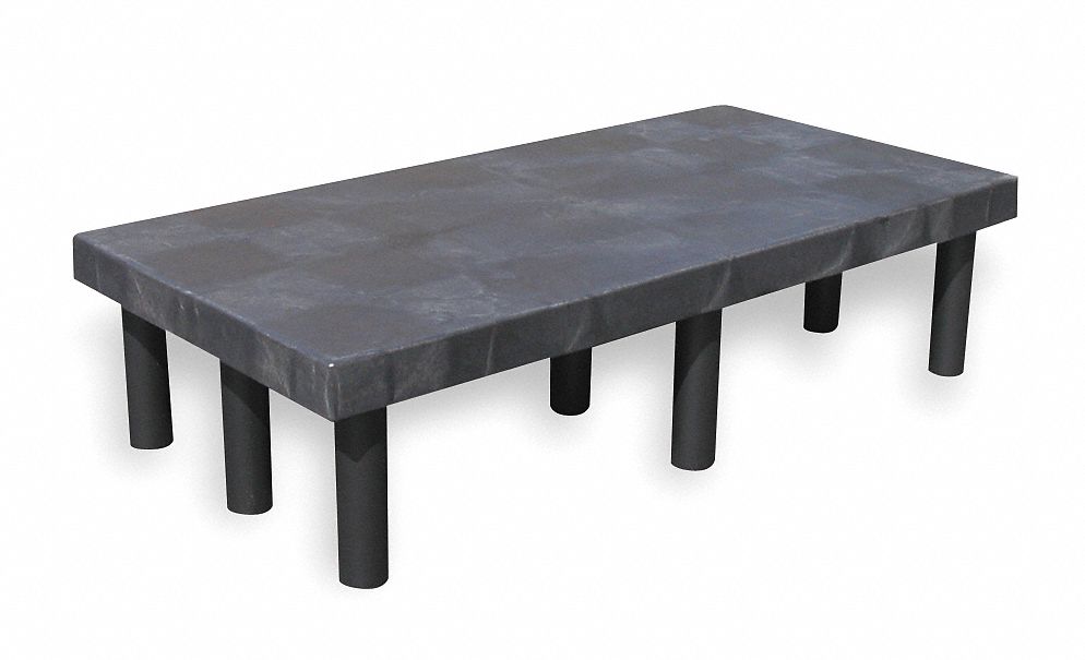 Dunnage Rack: Assembled, Snap-Together, 12 in x 24 in x 48 in, Polyethylene