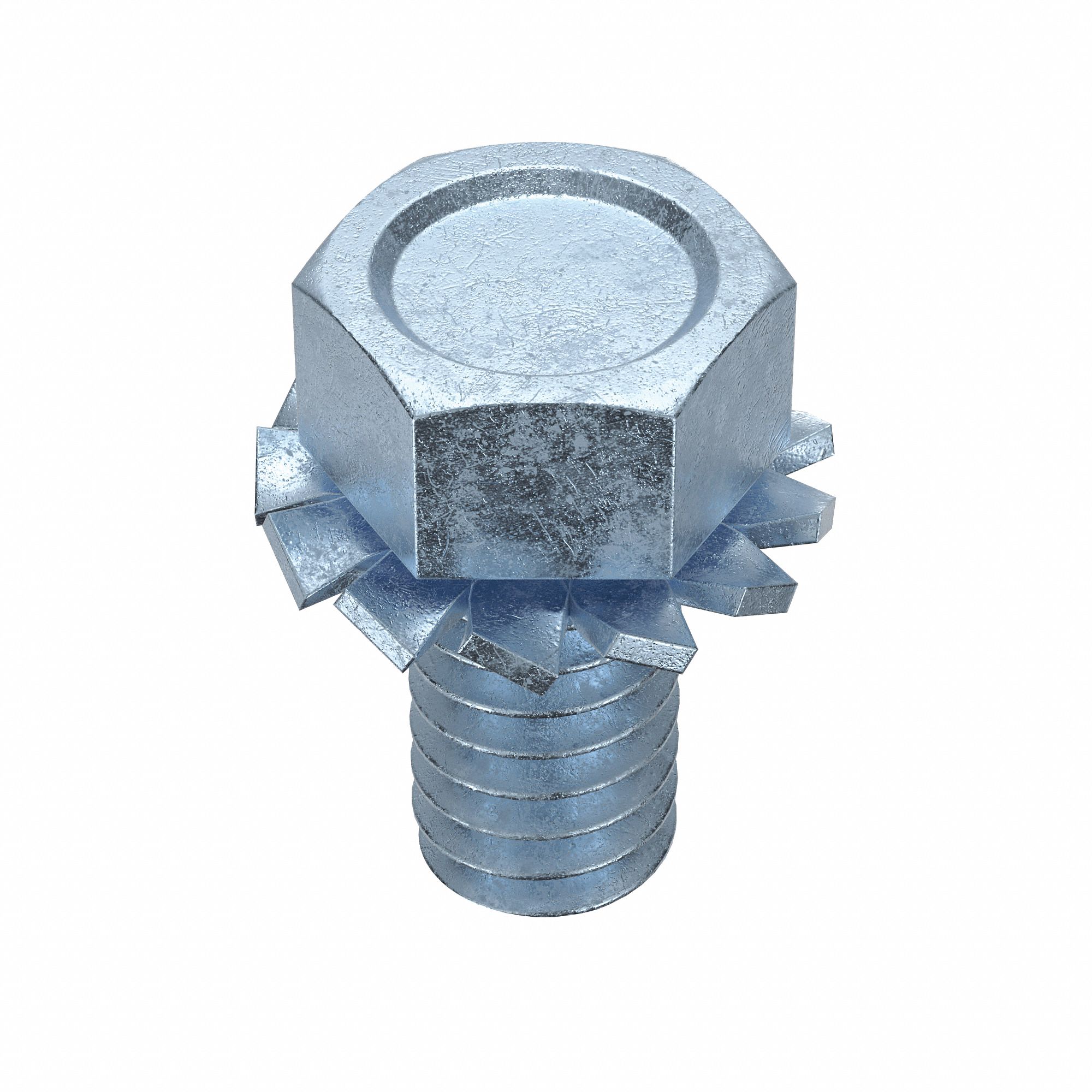 SEMS Screw: External Tooth, 1/4"-20 Thread Size, 1/2 in Lg, Steel, Zinc-Plated, Hex, 50 PK