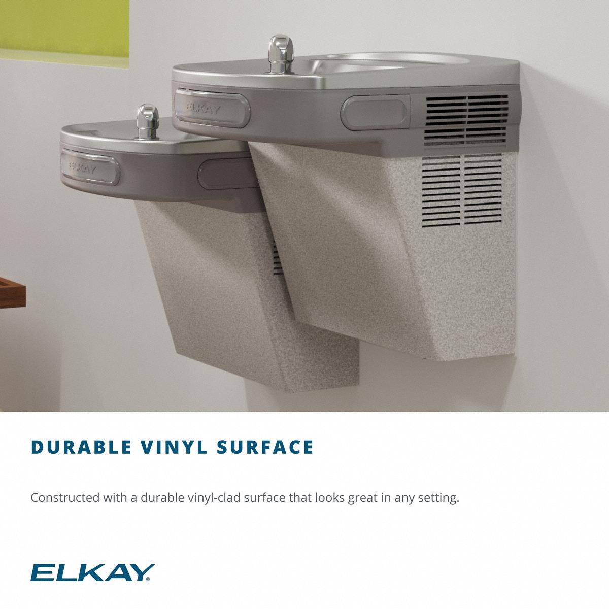 ELKAY Single Drinking Fountain OnWall, Refrigerated, 19 7/8 in Ht