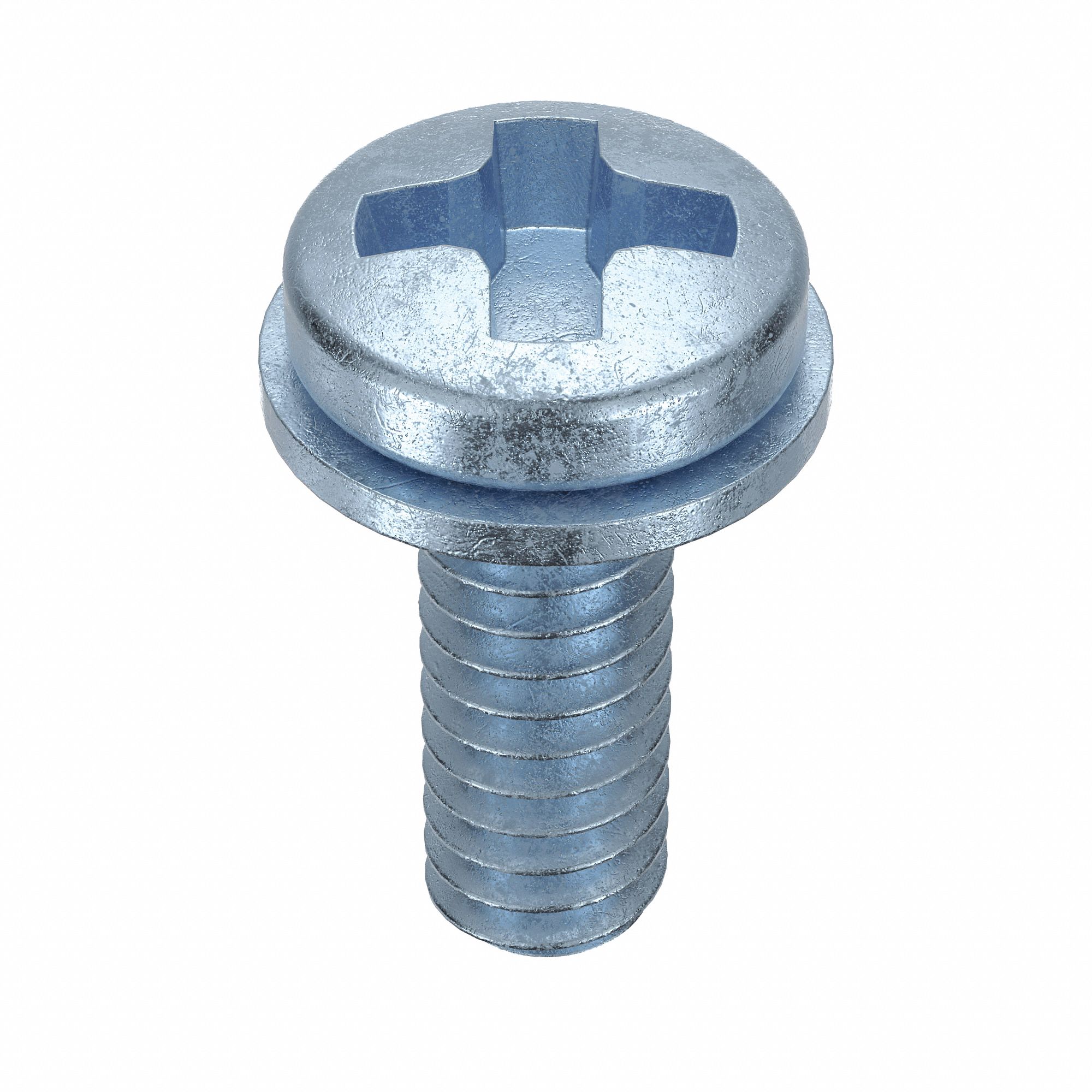 SEMS Screw: Internal Tooth, #2-56 Thread Size, 1/4 in Lg, Steel, Zinc-Plated, Pan, Phillips, 50 PK
