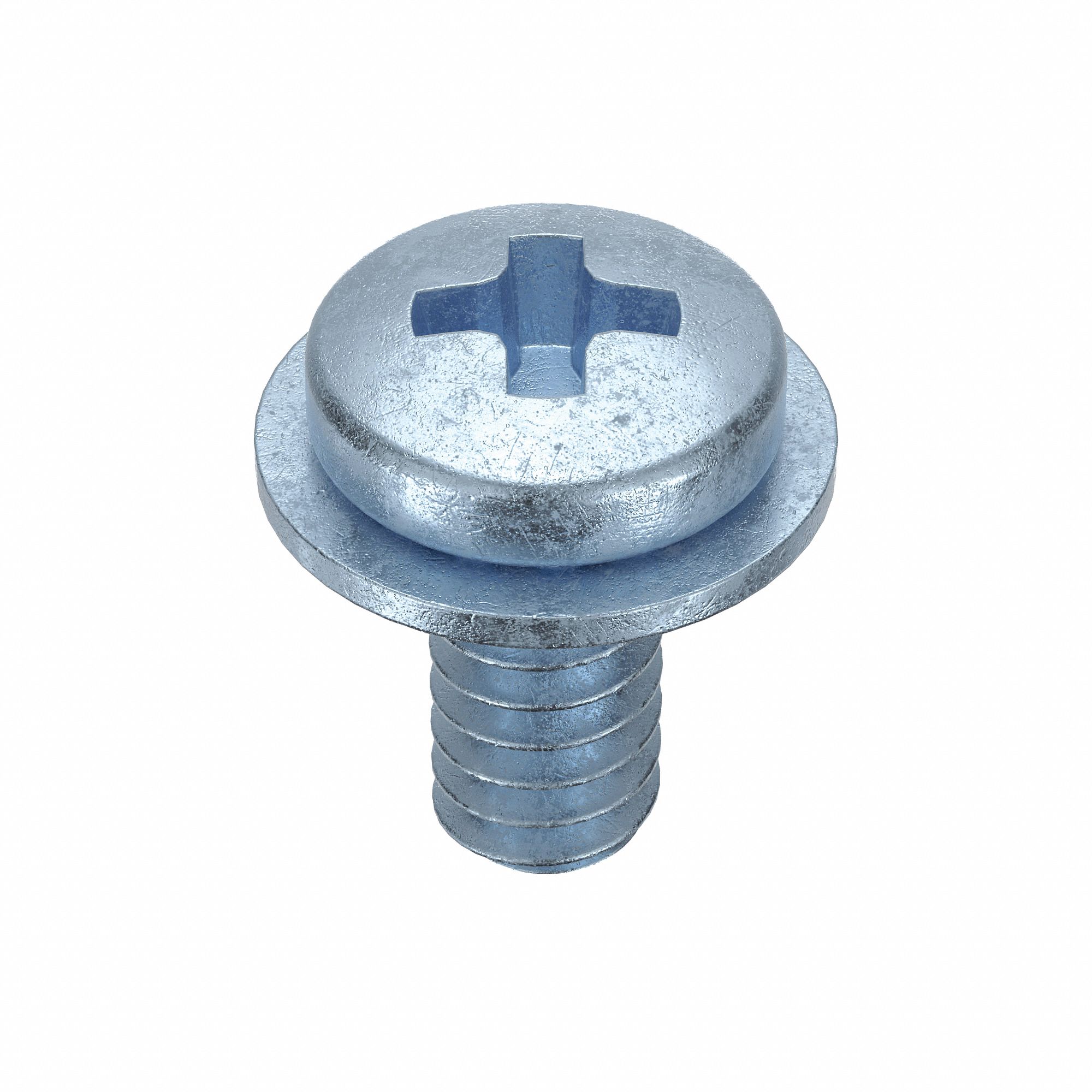 SEMS Screw: Internal Tooth, #4-40 Thread Size, 1/4 in Lg, Steel, Zinc-Plated, Pan, Phillips, 100 PK