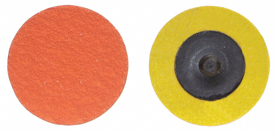 Quick-Change Sanding Disc: TR, 2", Ceramic, 50 Grit, 3-Ply Wt Polyester, Blaze R980P, 25 PK