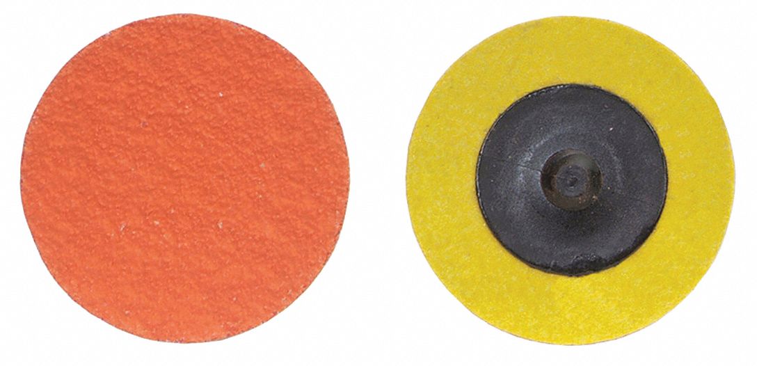 Quick-Change Sanding Disc: TR, 2", Ceramic, 60 Grit, 3-Ply Wt Polyester, Blaze R980P, 25 PK