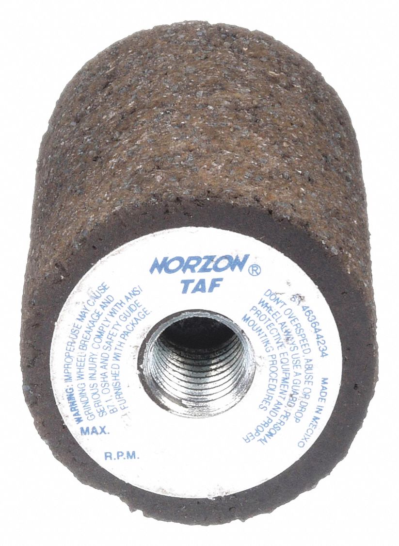 NORTON, 1 1/2 in Grinding Cone Dia, 2 1/2 in Grinding Cone Lg, Square