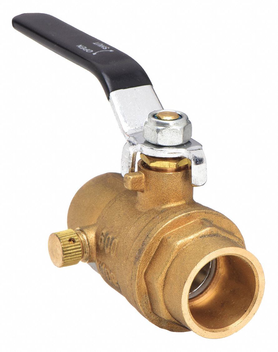 3/4 in Pipe, 3/4 in Tube, Ball Valve with Drain 1PYP4107554 Grainger