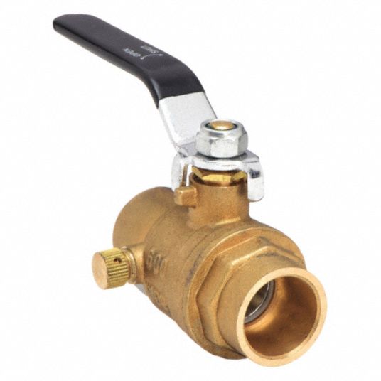 3/4 in Pipe, 3/4 in Tube, Ball Valve with Drain - 1PYP4|107-554 - Grainger