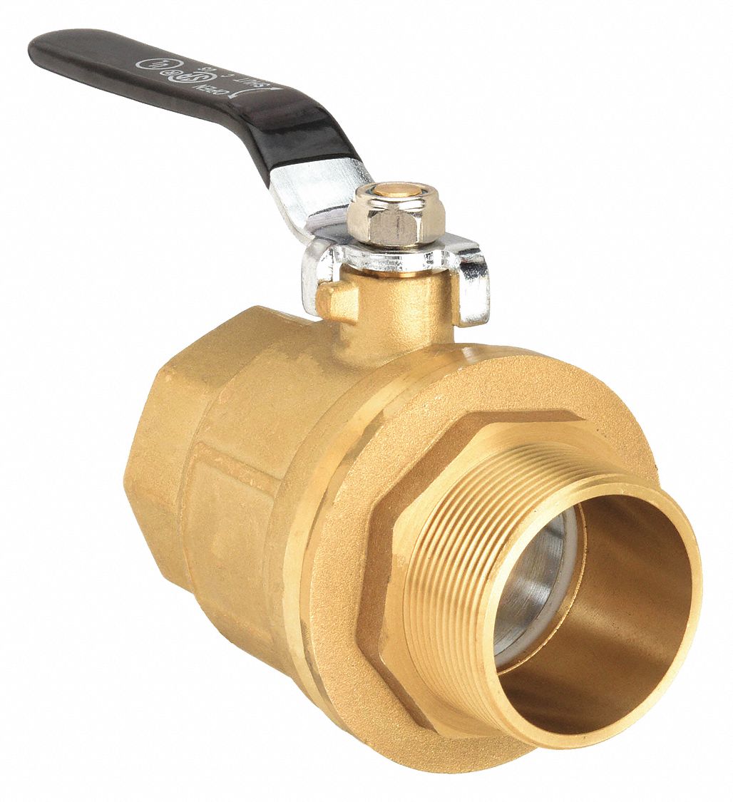 valve ball grainger fnpt mnpt connection inline pipe brass piece type close