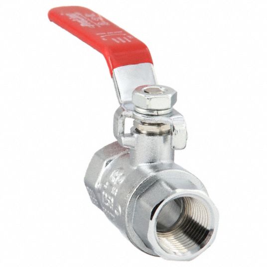 1/2 in, Chrome-Plated Brass, Manual Two-Way Ball Valve - 1PYT8|107-823 ...