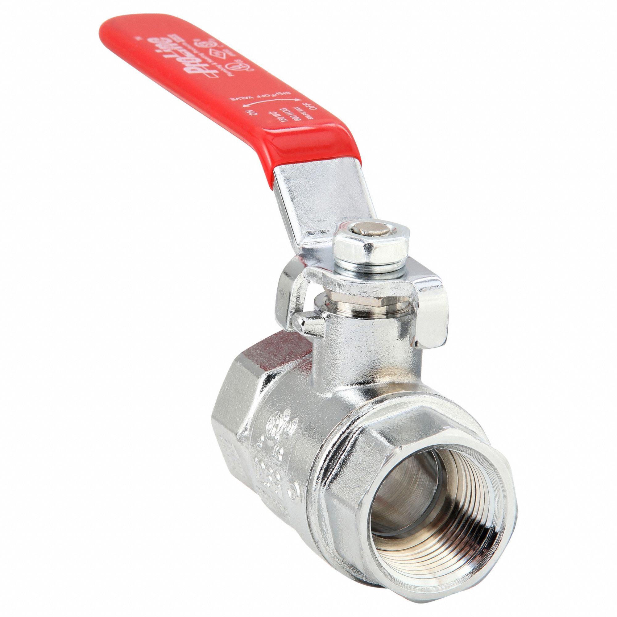 Manual Two-Way Ball Valve: 3/4 in, Brass, Straight, FIP x FIP, Full Port Ball Port