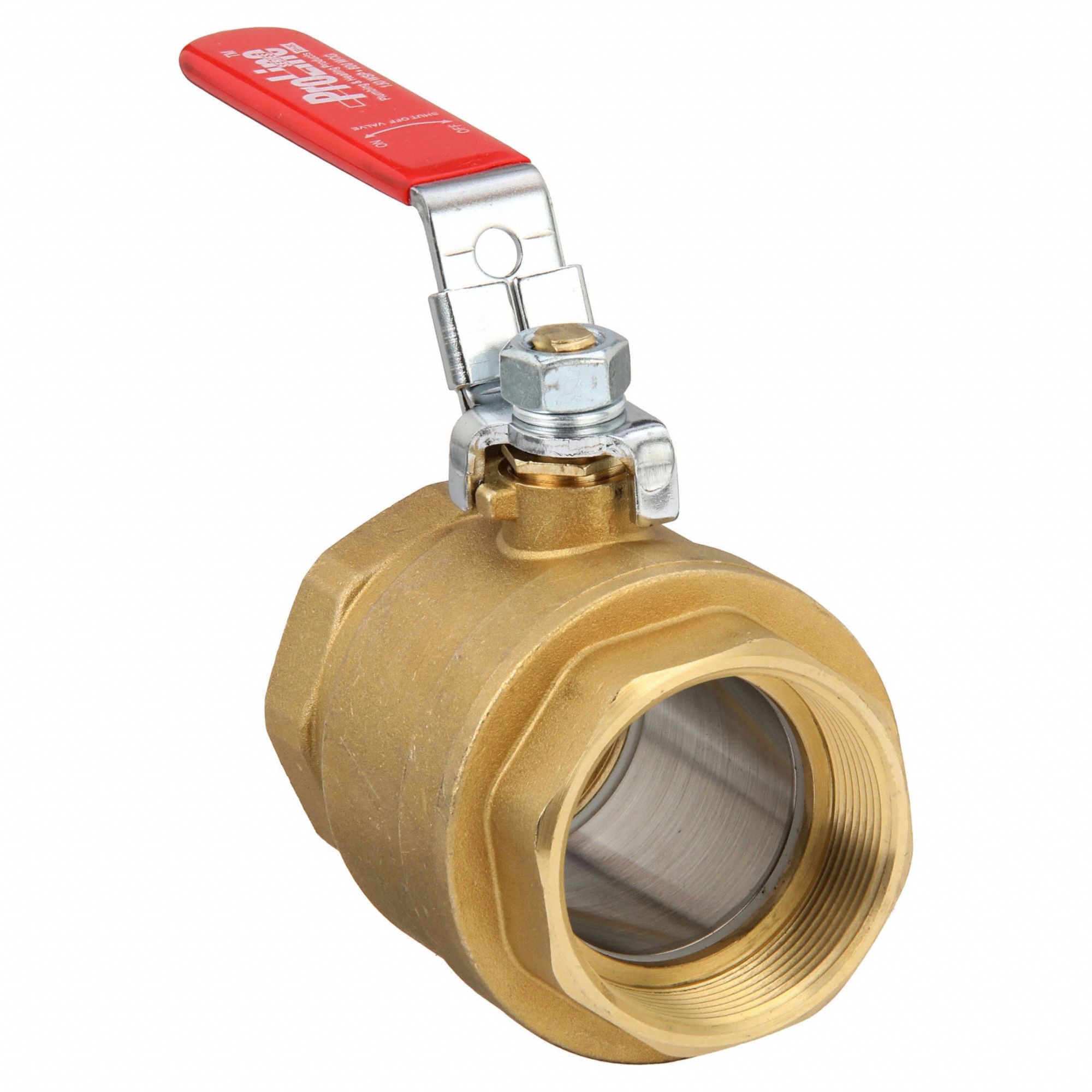 Manual Two-Way Ball Valve: 2 in, Brass, Straight, FIP x FIP, Full Port Ball Port