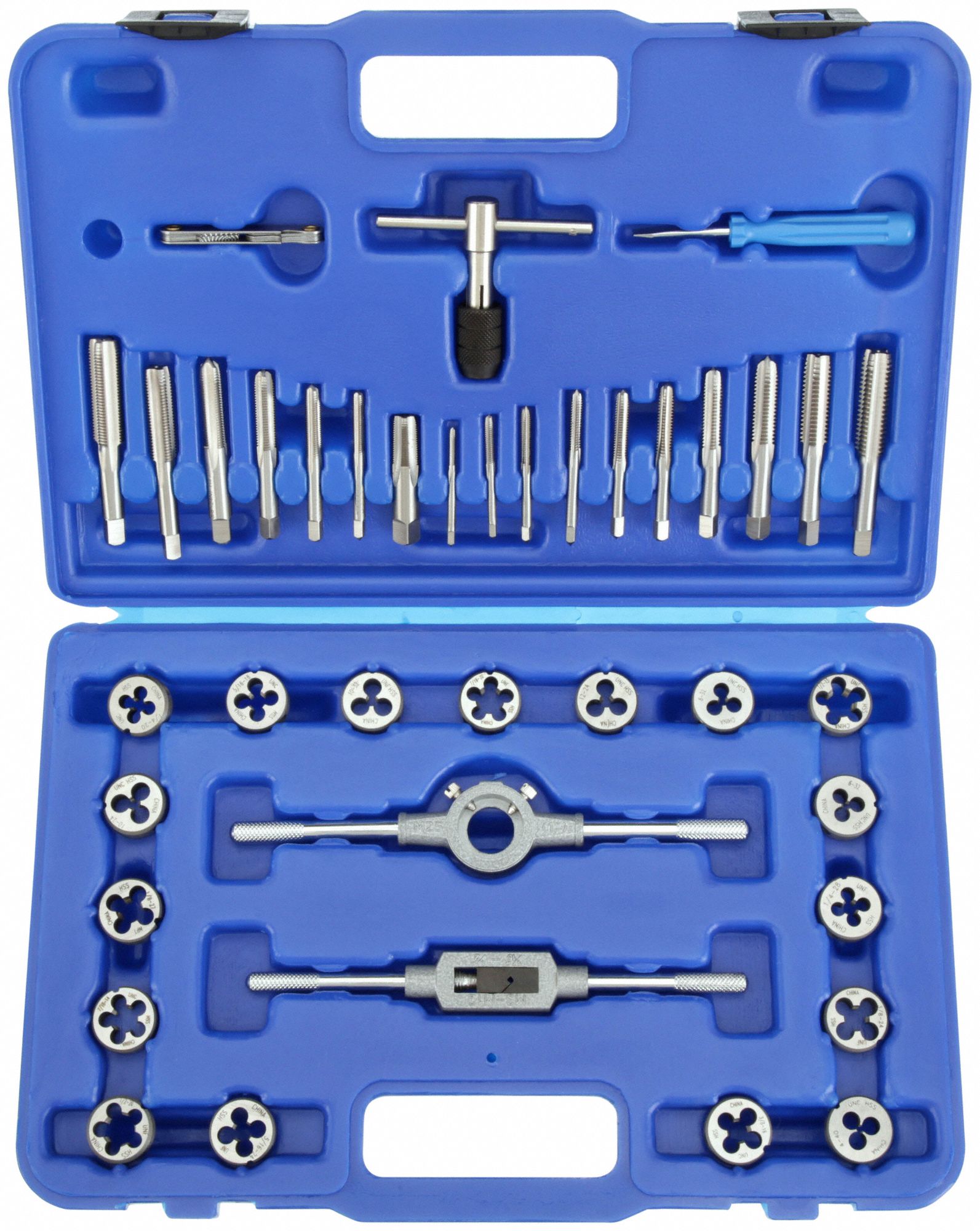 TAP & DIE SET, 39 PIECES, #4-40 MIN. TAP THREAD, ½