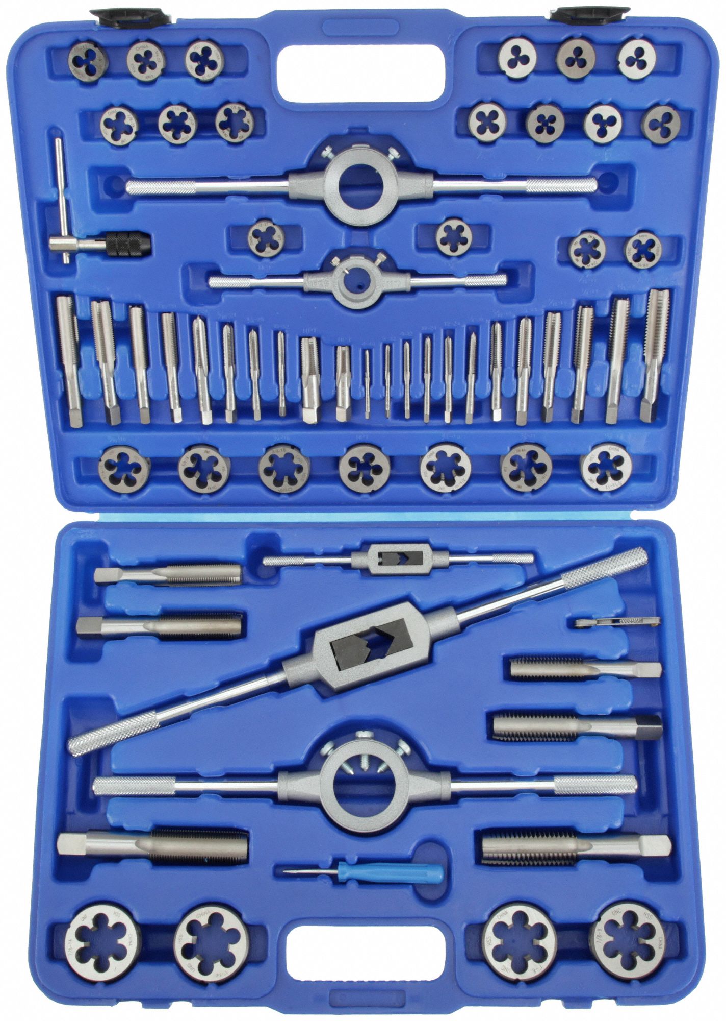 TAP & DIE SET, 64 PIECES, #4-40 MIN. TAP THREAD, 1