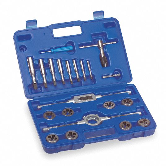 WESTWARD Tap and Die Set: 21 Pieces, 1/4