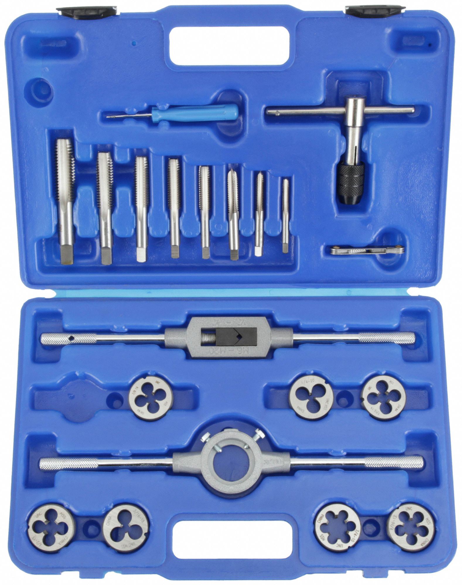 TAP & DIE SET, 21-PC, ¼