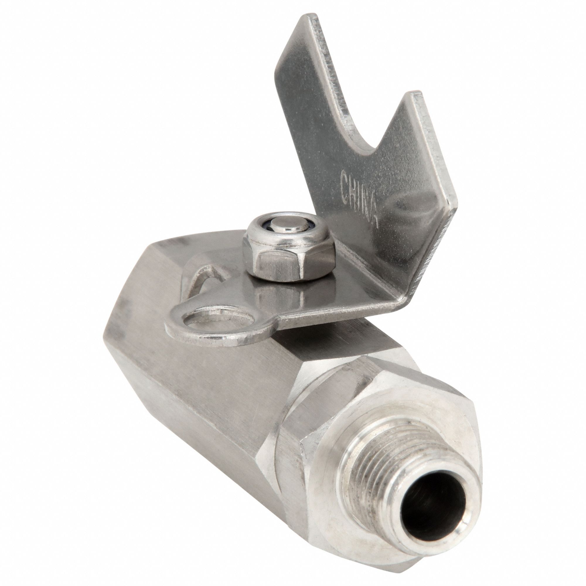 Manual Two-Way Ball Valve: 1/4 in, 316 Stainless Steel, Straight Valve Body, Tee
