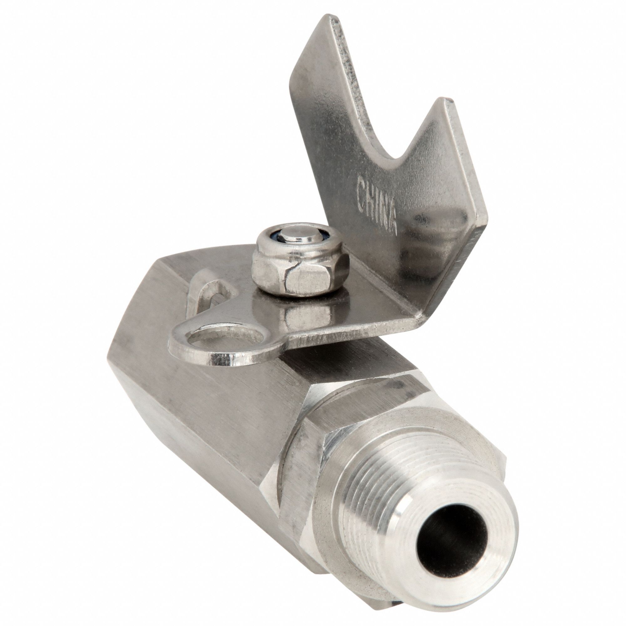 Manual Two-Way Ball Valve: 3/8 in, 316 Stainless Steel, Straight Valve Body, Tee