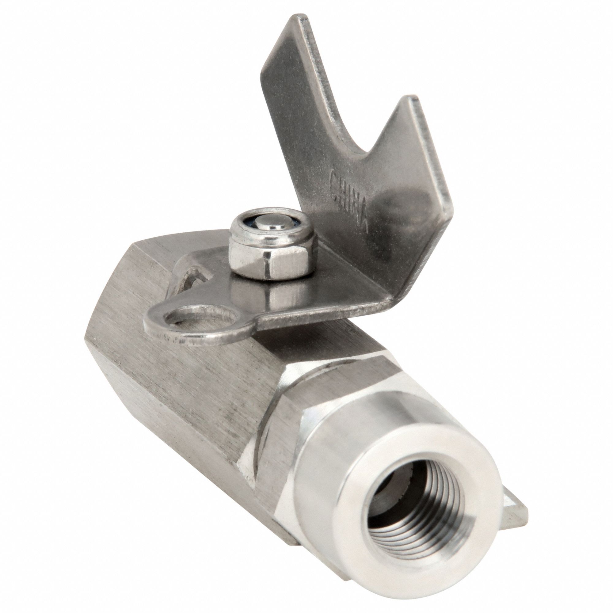 Manual Two-Way Ball Valve: 1/4 in, 316 Stainless Steel, Straight Valve Body, Tee