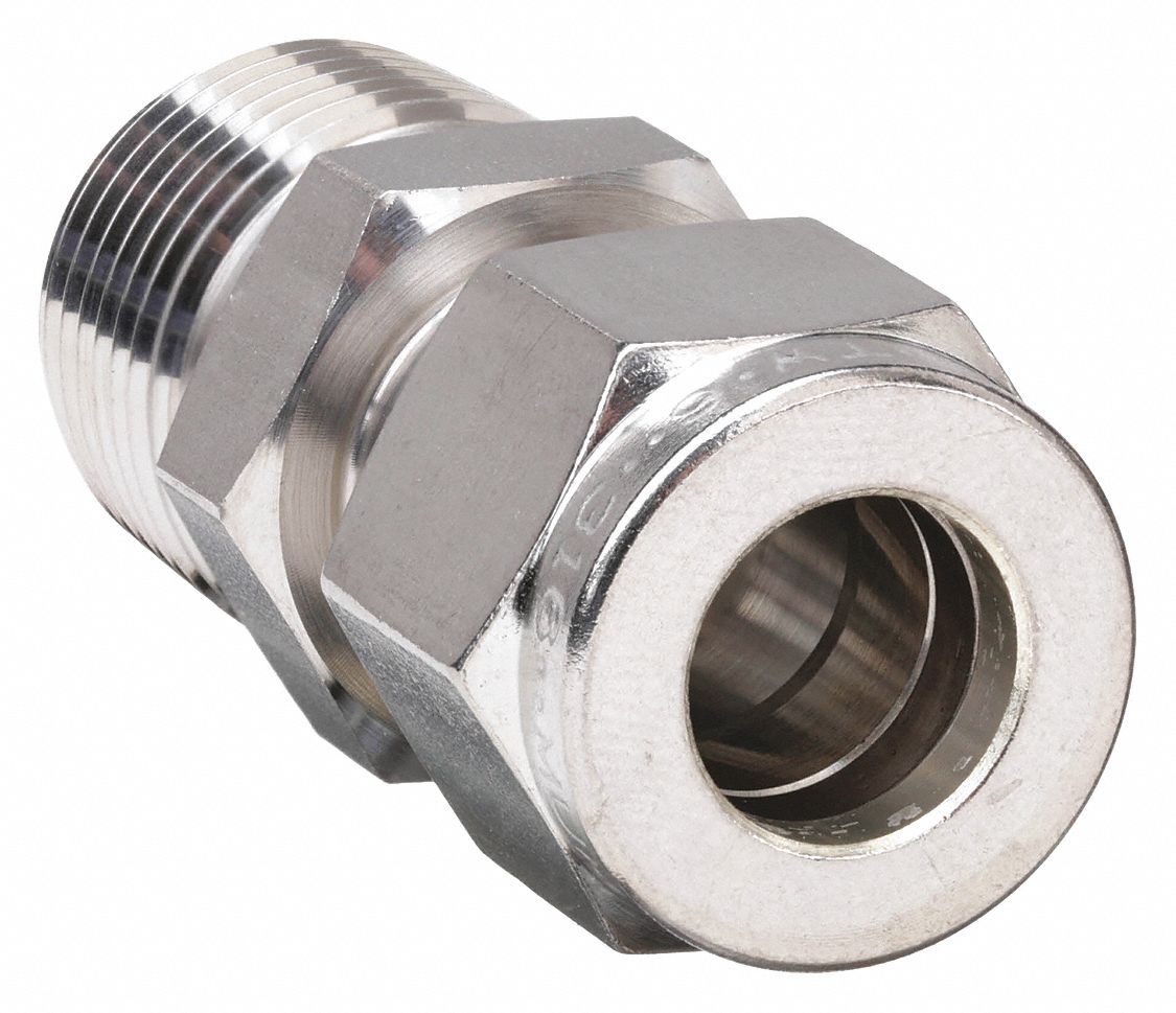 316 Stainless Steel, Compression x MNPT, Male Connector - 1PZD8