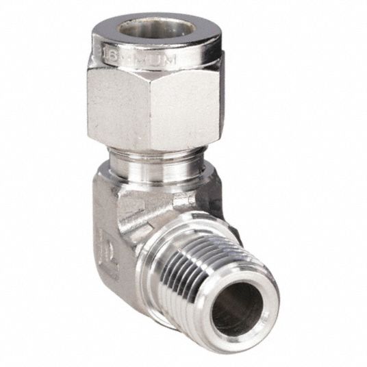 Union Elbow: 316 Stainless Steel, Compression x Compression, For 12 mm x 12  mm Tube OD