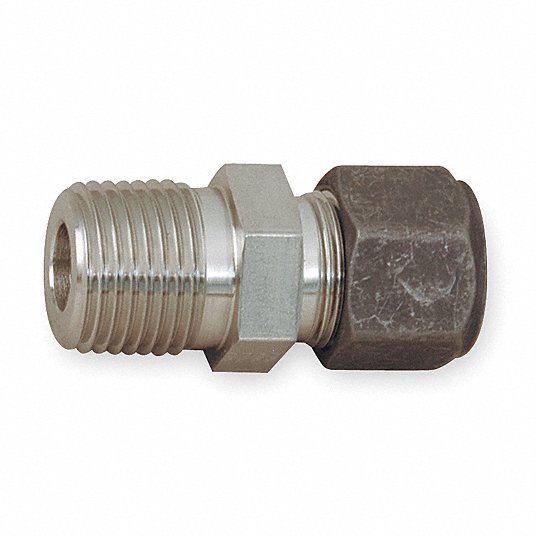 Parker CPI 2-2 FBZ-SS 316 Stainless Steel Compression Tube Fitting Adapter 1/8 Tube OD x 1/8 NPT Male 