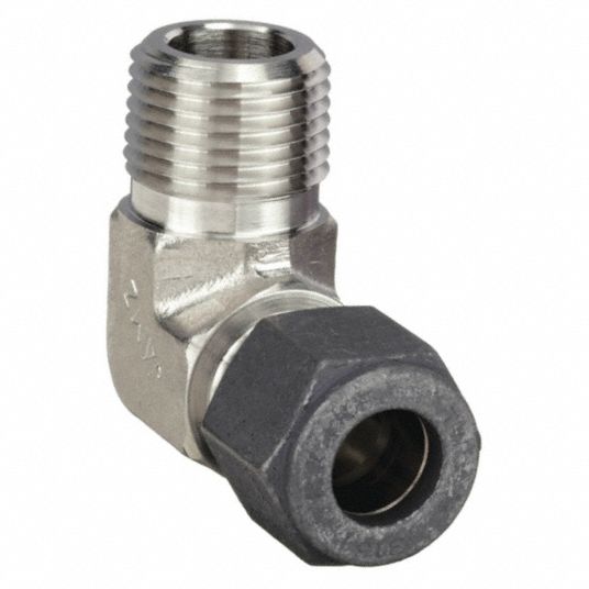 316 Stainless Steel, 1 1/2 in x 1 1/2 in Fitting Pipe Size, 90° Street Elbow  - 60UR17