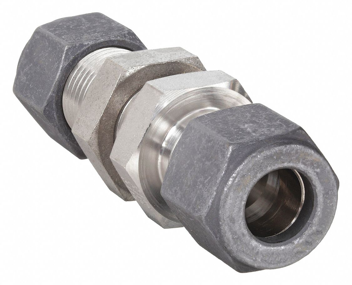 Compression Fitting Union: 1/4 in OD x 1/4 in OD Fitting Size, Compression x Compression