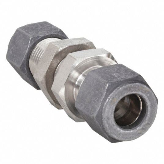 316 Stainless Steel, Compression x Compression, Bulkhead Union - 1PZK7