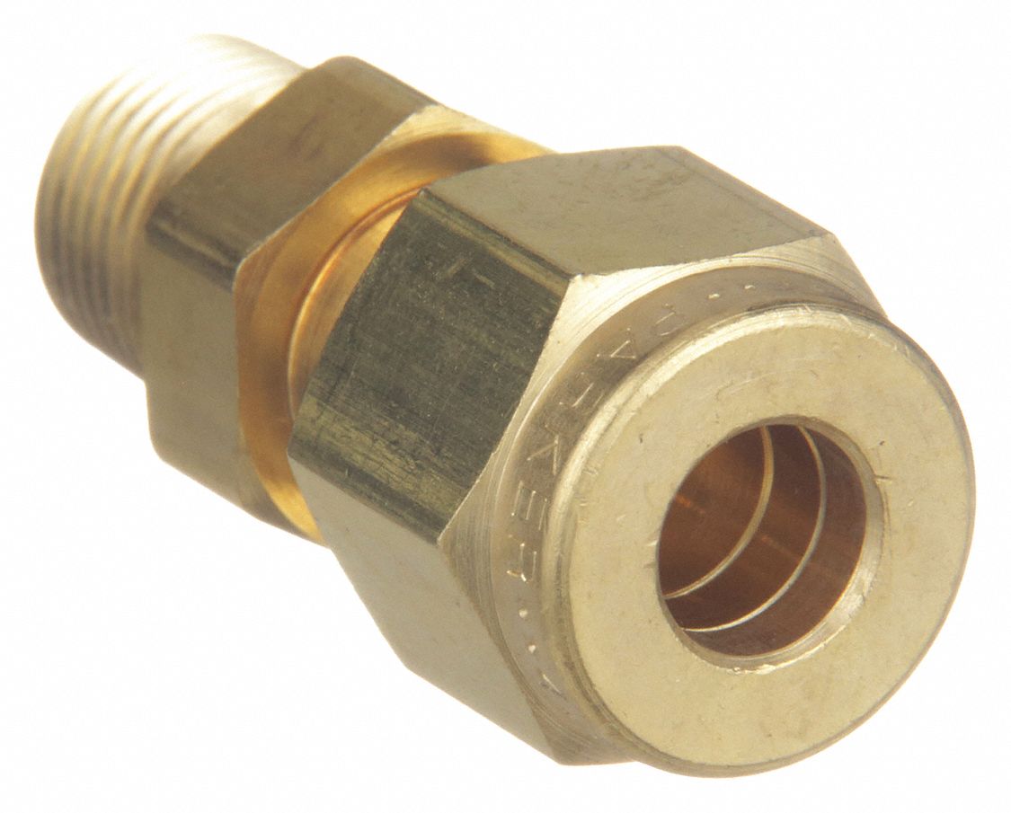 MALE CONNECTOR: BRASS, FOR ¼ IN TUBE OD, ⅛ IN PIPE SIZE, COMPRESSION X MNPT