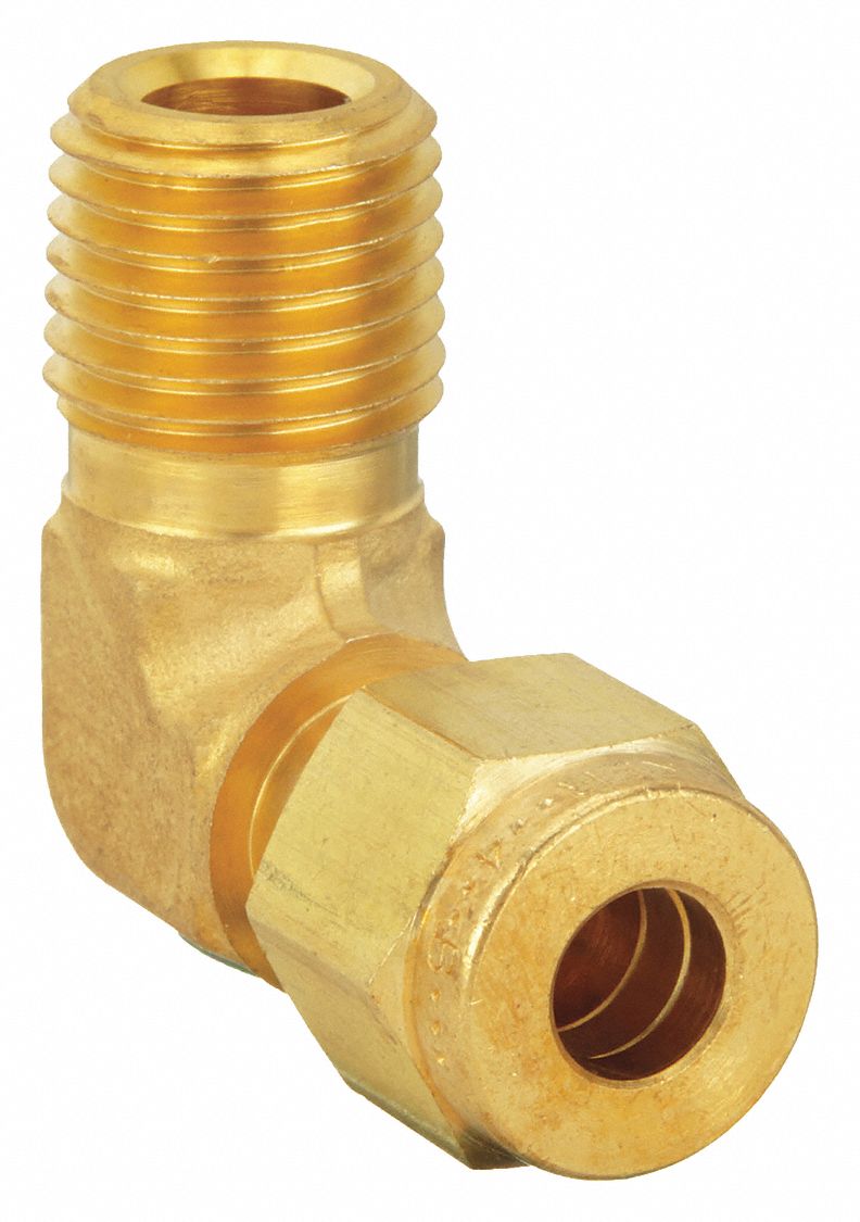 MALE ELBOW, 90 ° : BRASS, FOR ¼ IN TUBE OD, ⅛ IN PIPE SIZE, COMPRESSION X MNPT