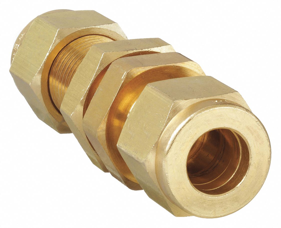 62BH Bulkhead Union SAE # 060101 Brass Compression Fittings 62BH