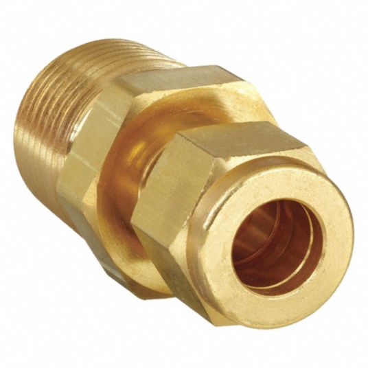 Brass, For 1/4 in Tube OD, Male Connector - 1PZV9