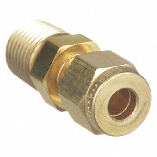 Brass, For 1/4 in Tube OD, Male Connector - 1PZW1|4-4 FBZ-B - Grainger