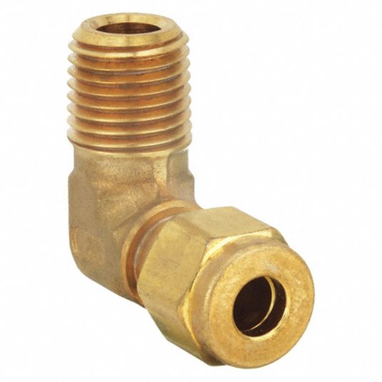 Lead Free Brass Compression Fittings - Male 90 Elbows - 7/16T x 1