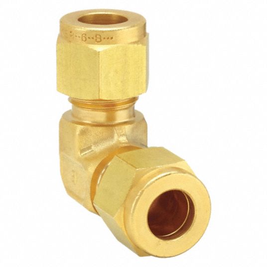 Brass, For 1/4 in x 1/4 in Tube OD, Union Elbow - 1PZZ5