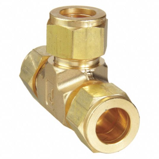 Brass, For 3/4 in x 3/4 in x 3/4 in Tube OD, Union Tee - 4CXH6