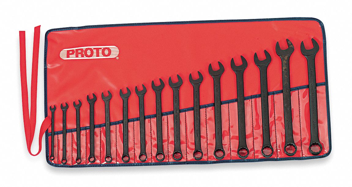 PROTO, Alloy Steel, Black Oxide, Combination Wrench Set