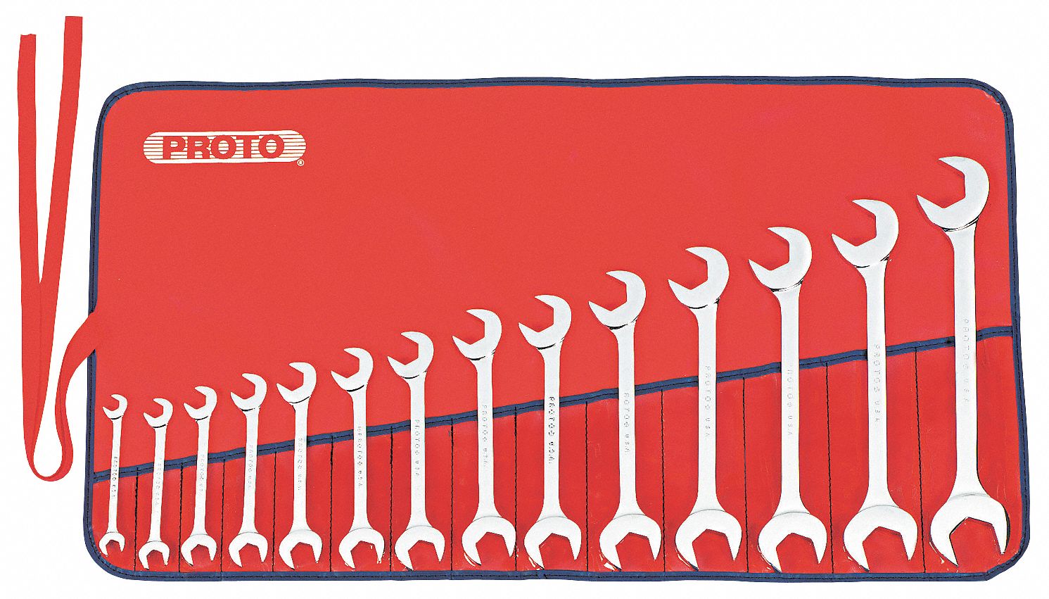 1Q406 - Angle Open End Wrench Set 14 Pc SAE