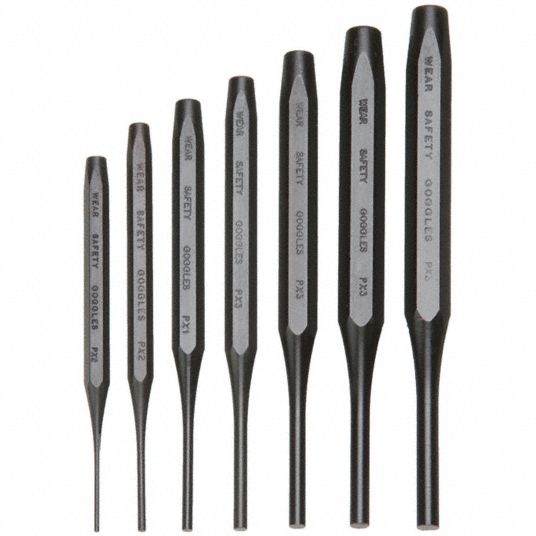 913611-6 Proto Drive Pin Punch Set: 5/32 in_3/16 in_7/32 in_1/4 in_5/16 in  Tip Dia, 8 in Overall Lg, 5 Pieces, SAE