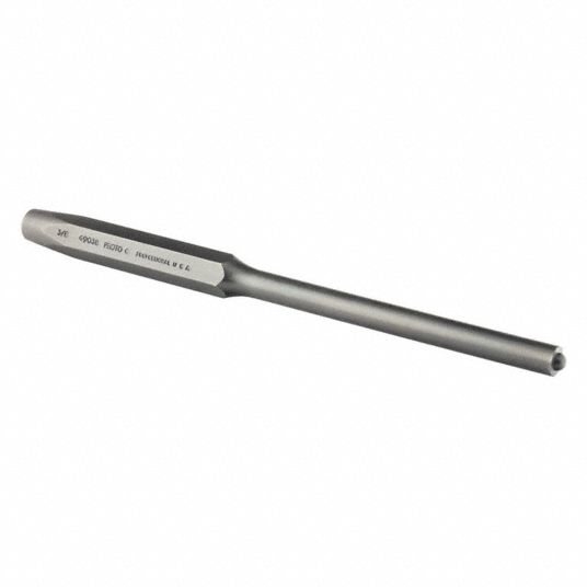 PROTO Roll Pin Punch 3/8 in Tip Size, 1/2 in Shank Wd, 7 1/2 in