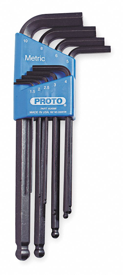 BALL SET HEX KEY METRIC 9PCE