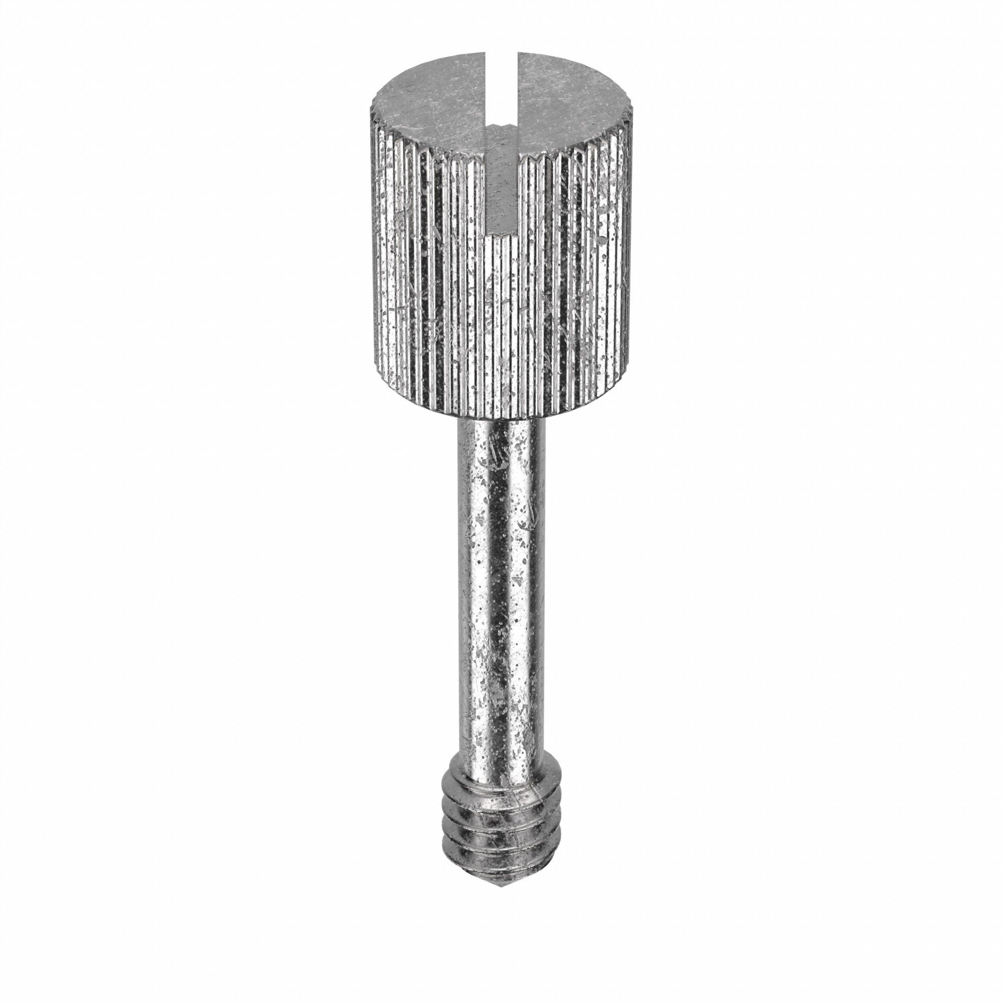 Captive Panel Screw: 1/4"-20 Thread Size, 11/16 in Lg, Knurled, Round Head, Slotted, 18-8, 5 PK