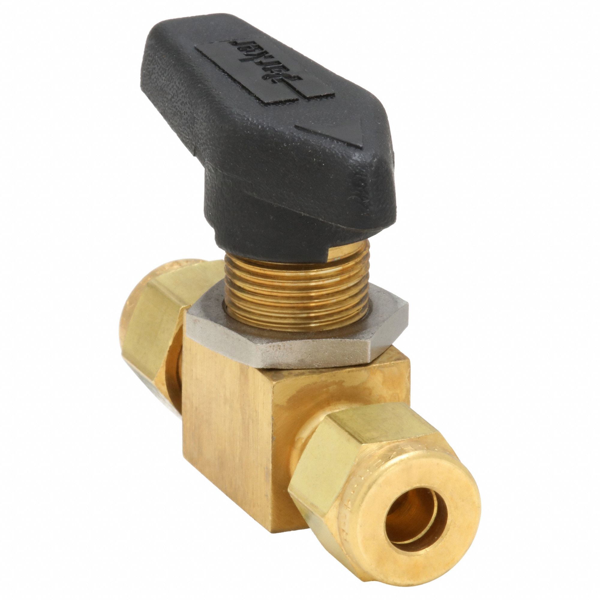 PARKER, 1/4 in, Brass, Manual Two-Way Ball Valve - 1RAJ6|4Z-MB4LPFA-BP ...