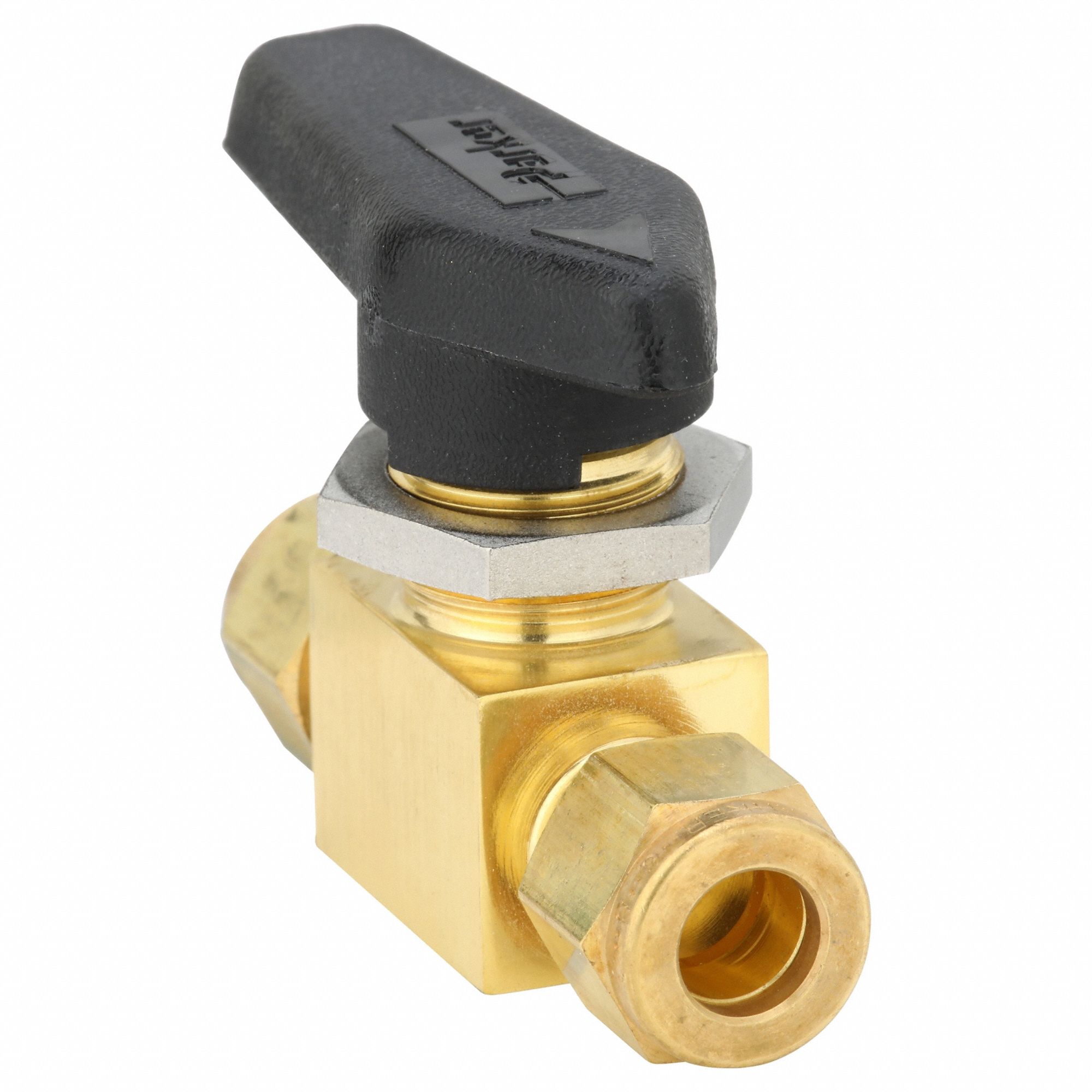 PARKER, 3/8 in, Brass, Manual Two-Way Ball Valve - 1RAJ8|6Z-MB6LPFA-BP ...