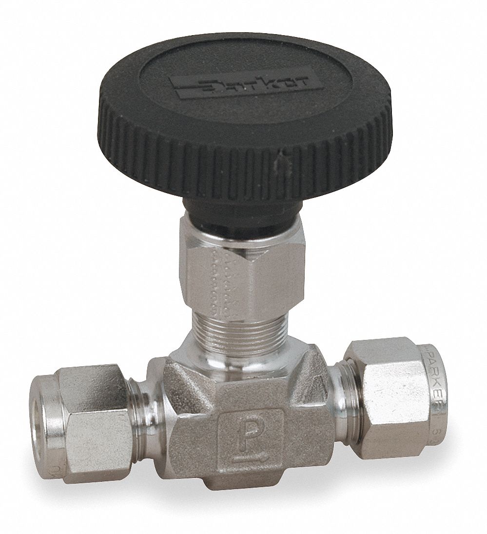 PARKER Needle Valve: Straight Fitting, 316 Stainless Steel,  A-LOK(R)/Compression, 1/8 in Tube Size - Grainger
