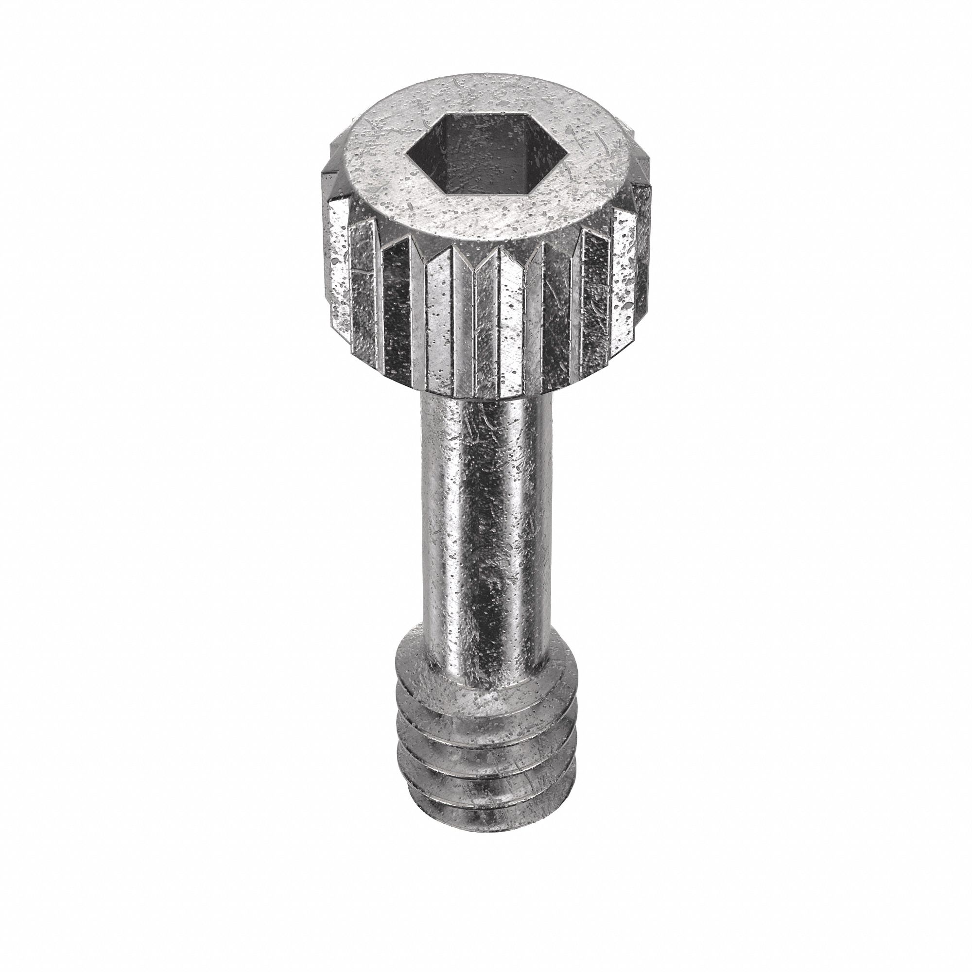 Captive Panel Screw: #6-32 Thread Size, 11/32 in Lg, Knurled, Round Head, Internal Hex, 18-8, 5 PK